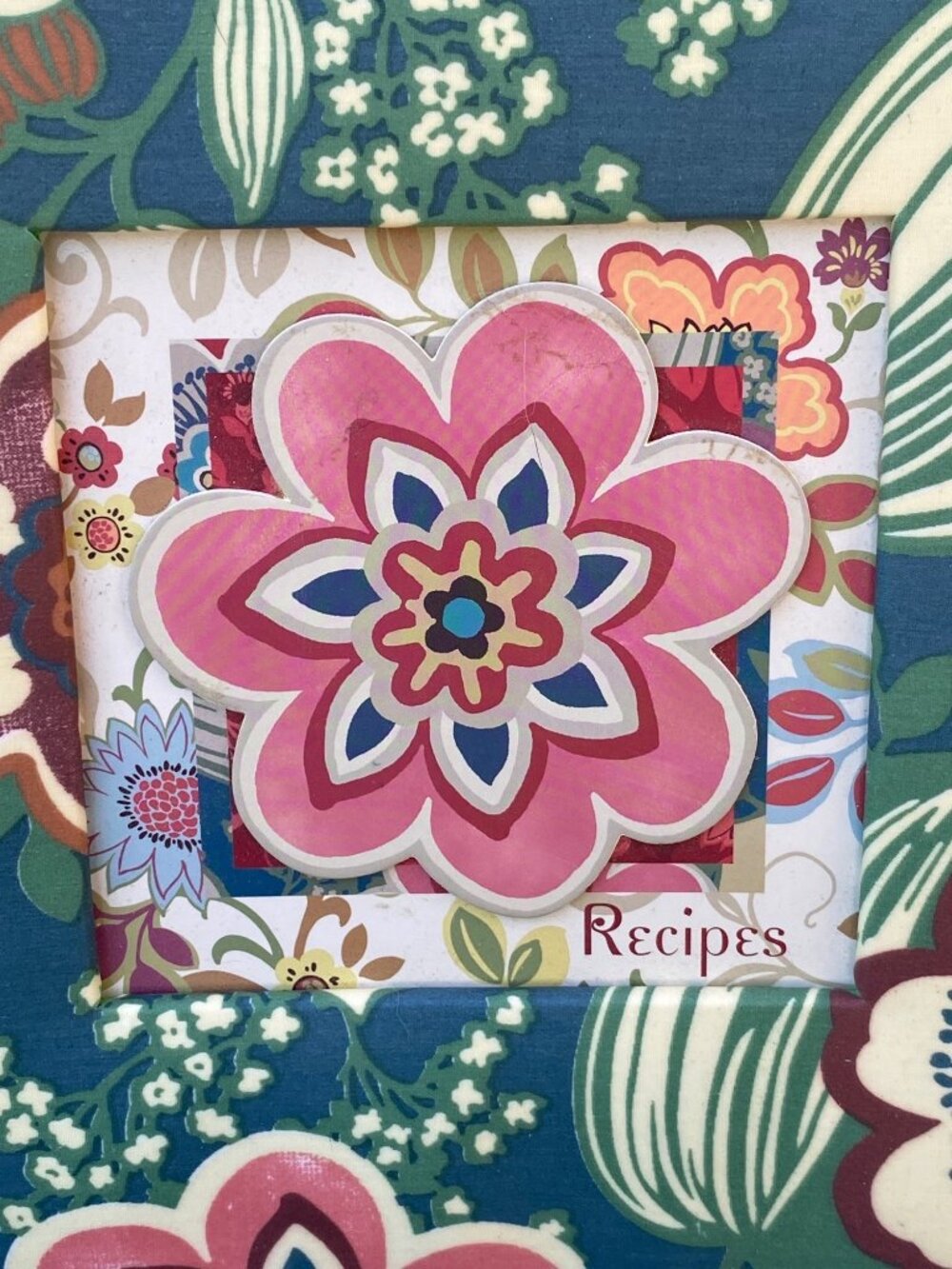 CutC R Gibson Recipe Binder Piccadilly Die Windows Exotic Floral Print Raymond